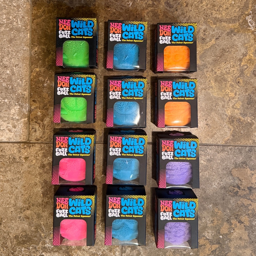 Full Set/Collection of NeeDoh Fuzz Wildcats. (12 total cats)